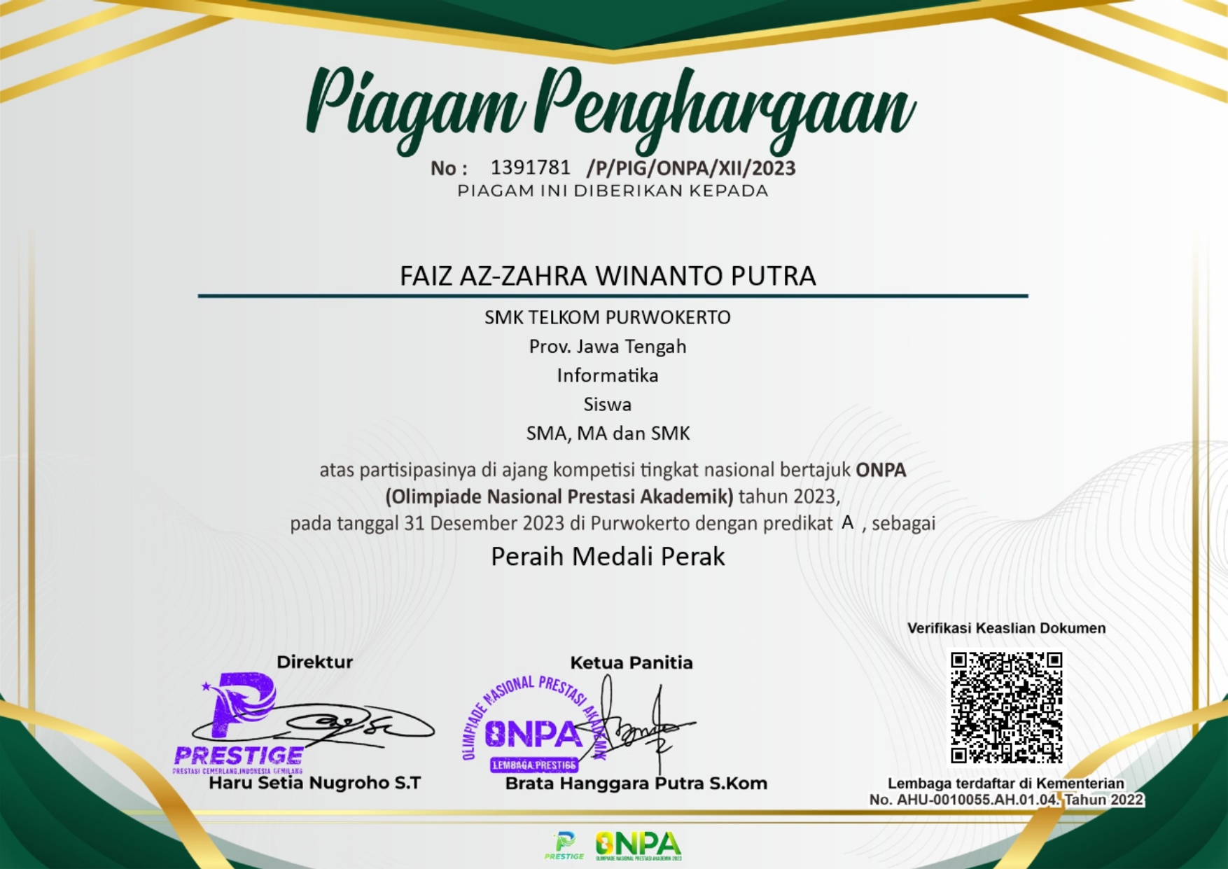 medali perak informatika